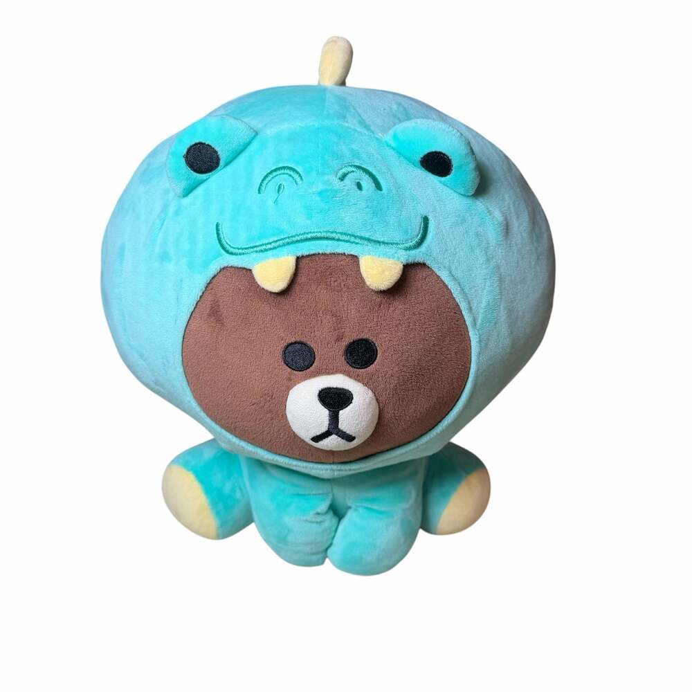 Line Friends Jungle Brown Plush Dinosaur Costume 14-Inch Teddy Bear